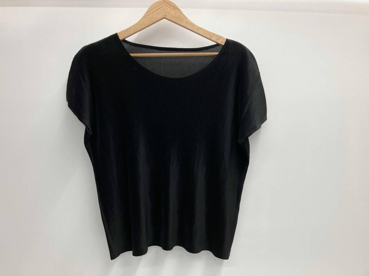 PLEATS PLEASE プリーツブレーズ　半袖Tシャツ　カットソー　PP55-JK104 GRY モックネック　