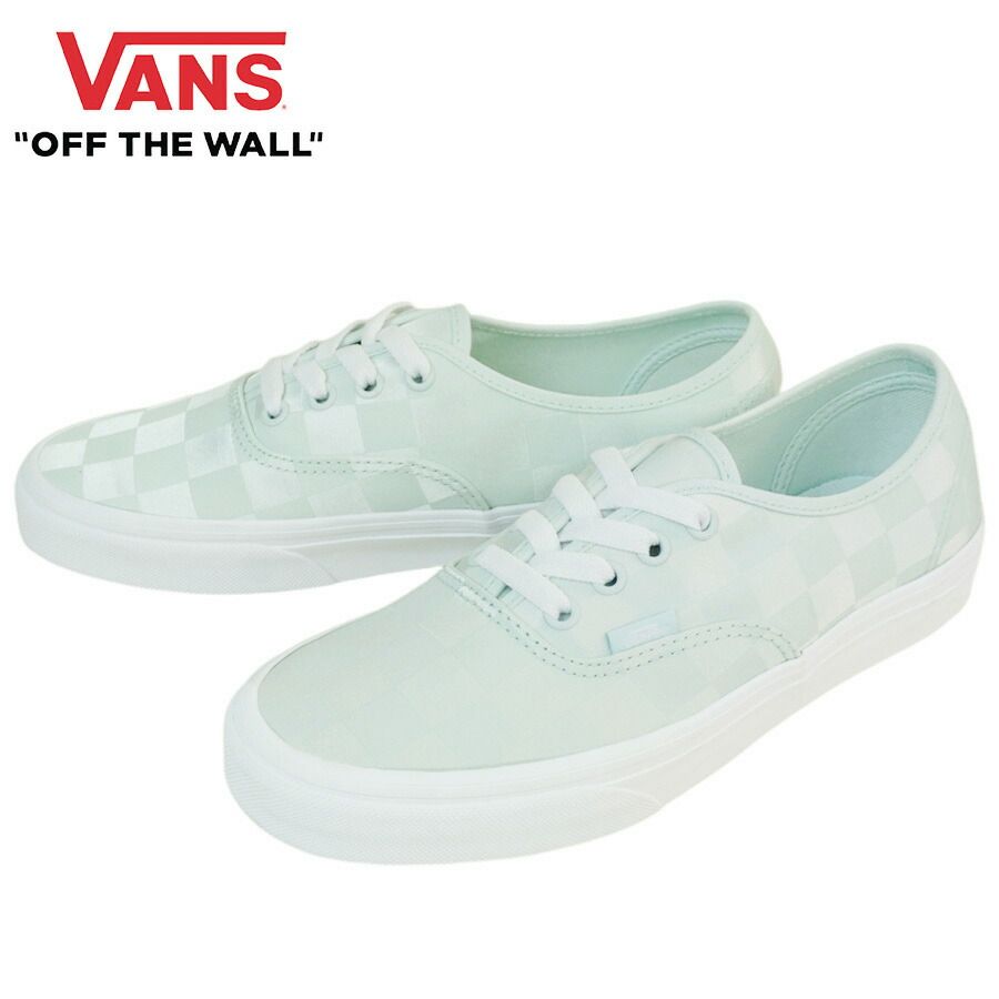 VANS スニーカーVANS ヴァンズ バンズAUTHENTIC オーセンティックSATIN CHECKERBOARD SPA BLUEサテン チェッカーボード スパ ブルーグリーン パステル 淡色 メンズ レディース スニーカー 靴 ロ