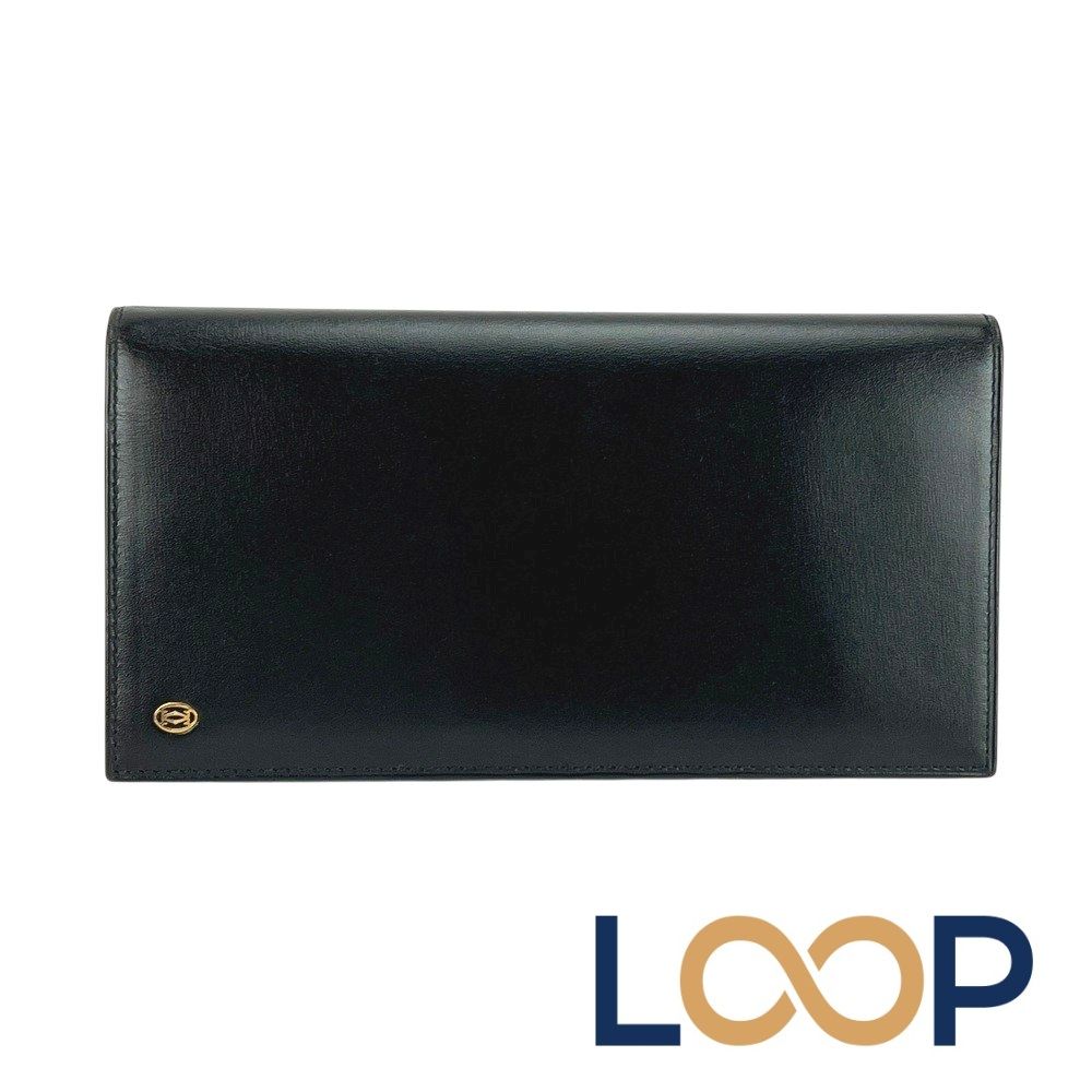 カルティエ ■新同■ パシャ ドゥ カルティエ 長財布 ブラック カーフ L3000131 箱 【45503】1