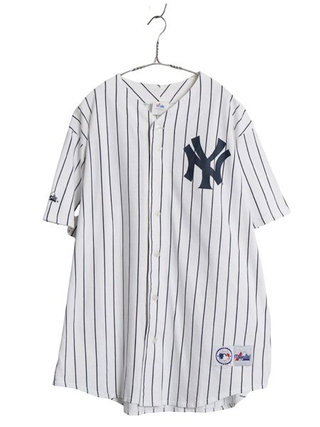 ヤンキース USA製 ベースボール シャツ メンズ XL / MLB オフィシャル マジェスティック 大リーグ ユニフォーム ゲームシャツ 大きいサイズ