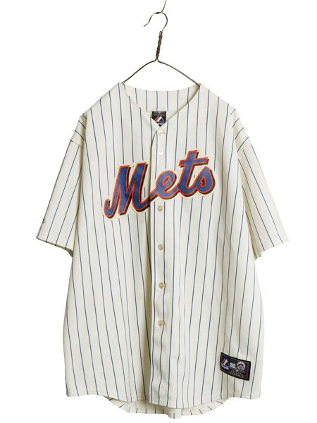メッツ ベースボール シャツ メンズ XXL / MLB オフィシャル マジェスティック 大リーグ ユニフォーム ゲームシャツ 大きいサイズ ジャージ