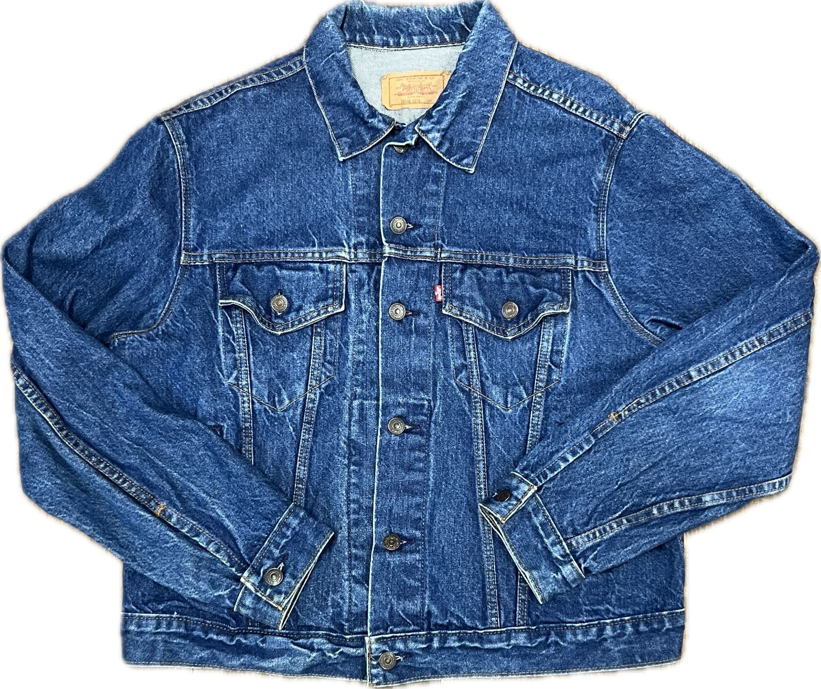 USA製 Levi's 70506-0216 デニムトラッカージャケット 星条旗ハンドペイントカスタム Size 46R