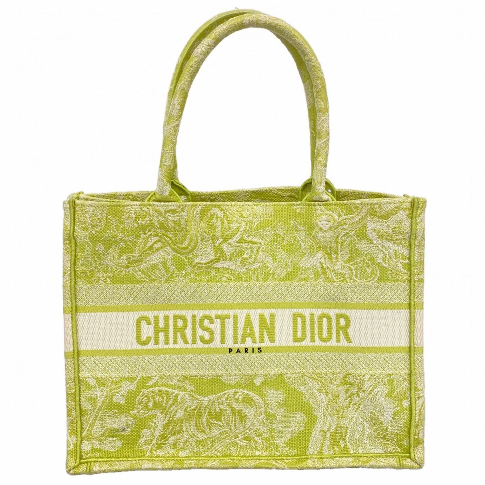 クリスチャン・ディオール(Christian Dior) クリスチャンディオール トートバッグ ブックトート キャンバス ライトグリーンレディース