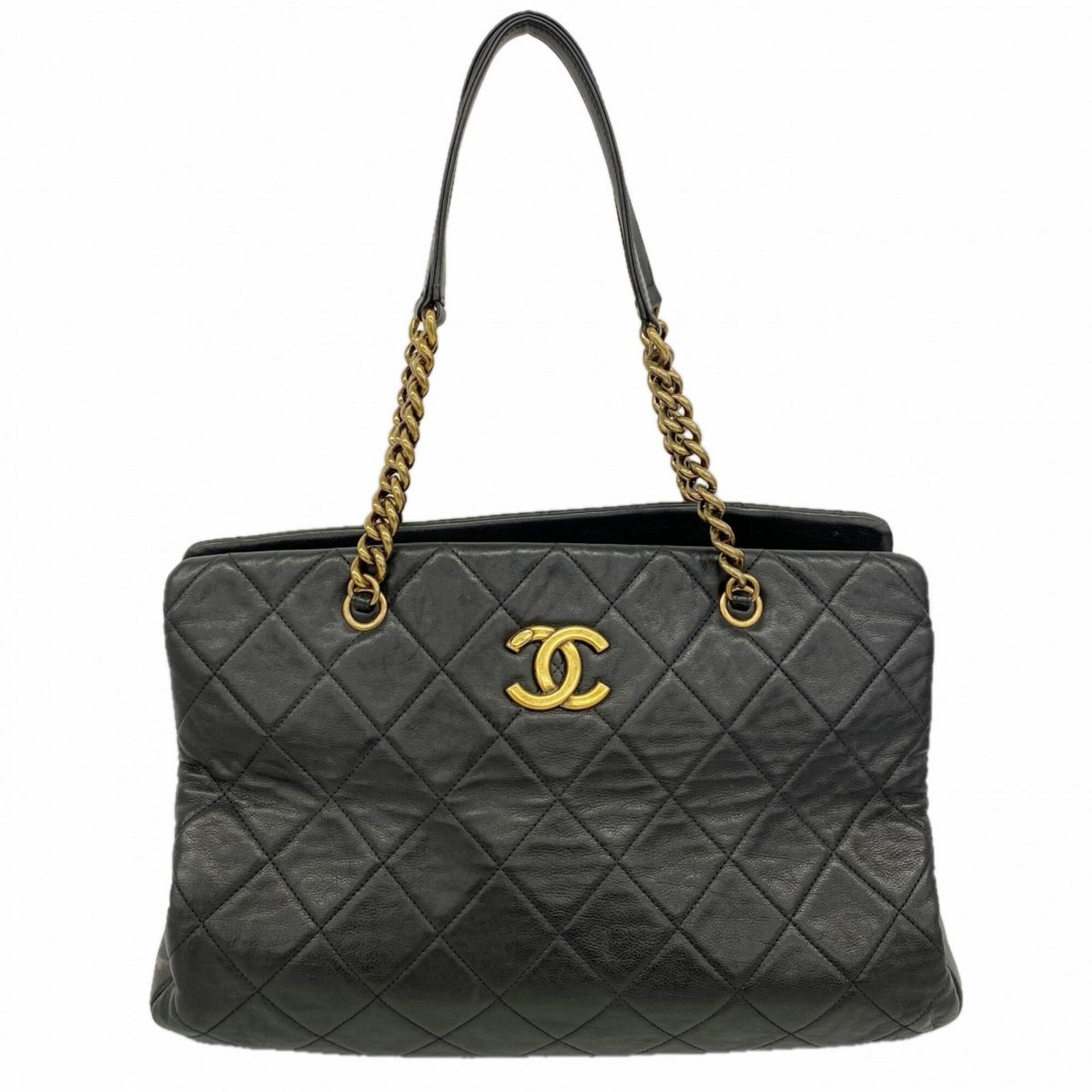 シャネル(Chanel) シャネル トートバッグ・チェーントート マトラッセ ラムスキン ブラック レディース