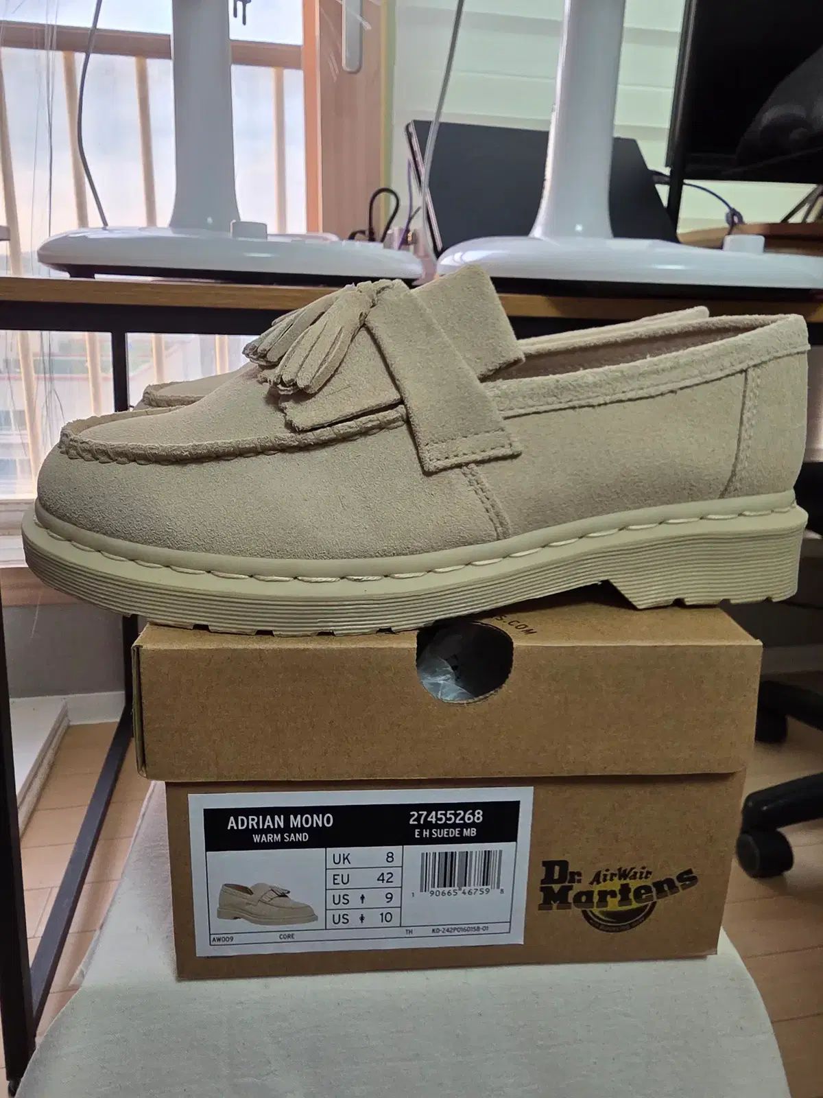 DR. MARTENS ドクターマーチン エイドリアン ウール スウェード ローファー ベージュ 270