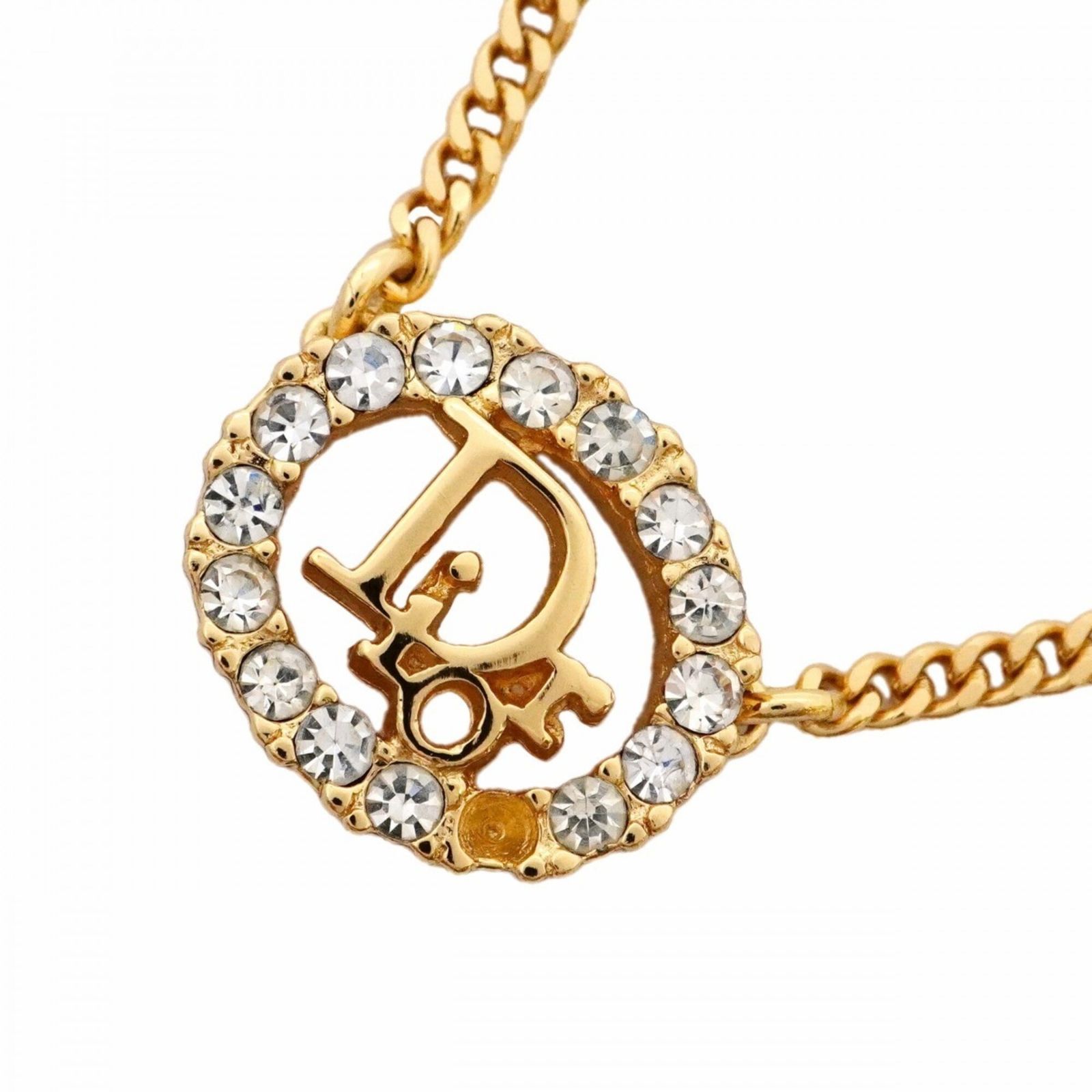 クリスチャン・ディオール(Christian Dior) クリスチャンディオール ネックレス ディオール オーバル GPメッキ ラインストーン ゴールドレディース