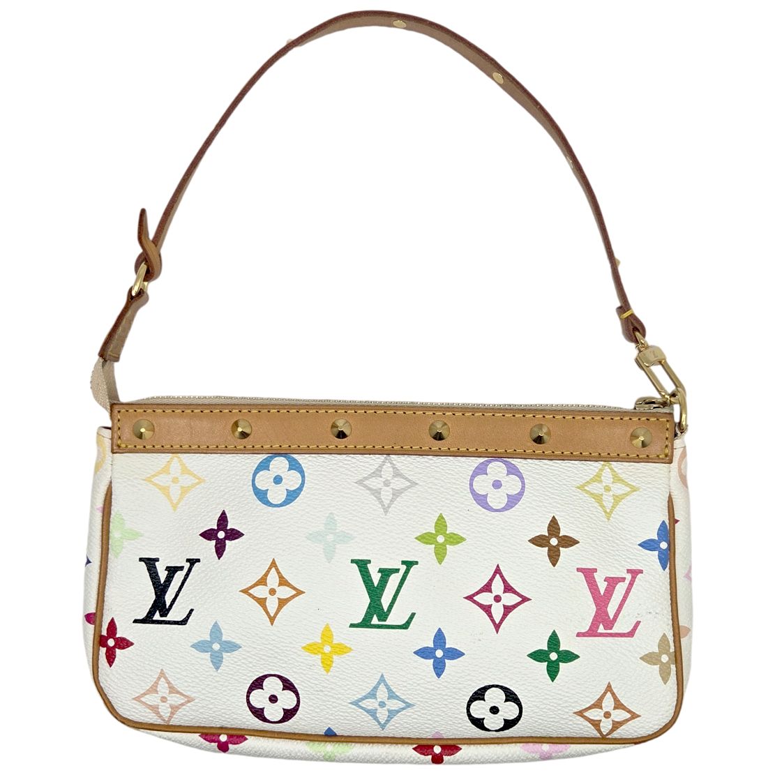 【中古】LOUIS VUITTON ルイヴィトン ポシェットアクセソワール モノグラム マルチカラー ブロン ホワイト系 M92649 ハンドバッグ レディース お洒落 人気 【ブランドギャラリー東心斎橋店】