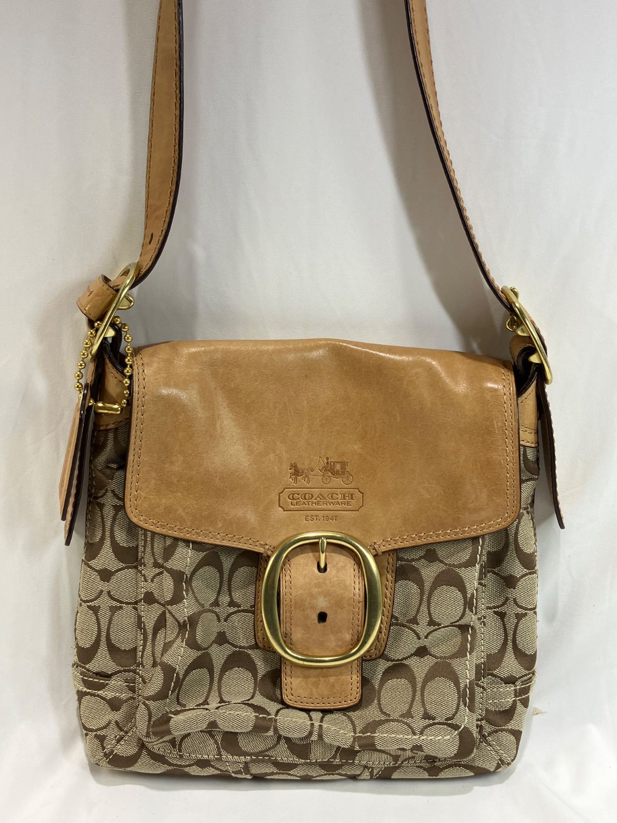 【質Banana】COACH/コーチ シグネチャーショルダーバッグ 12392 中古 現状
