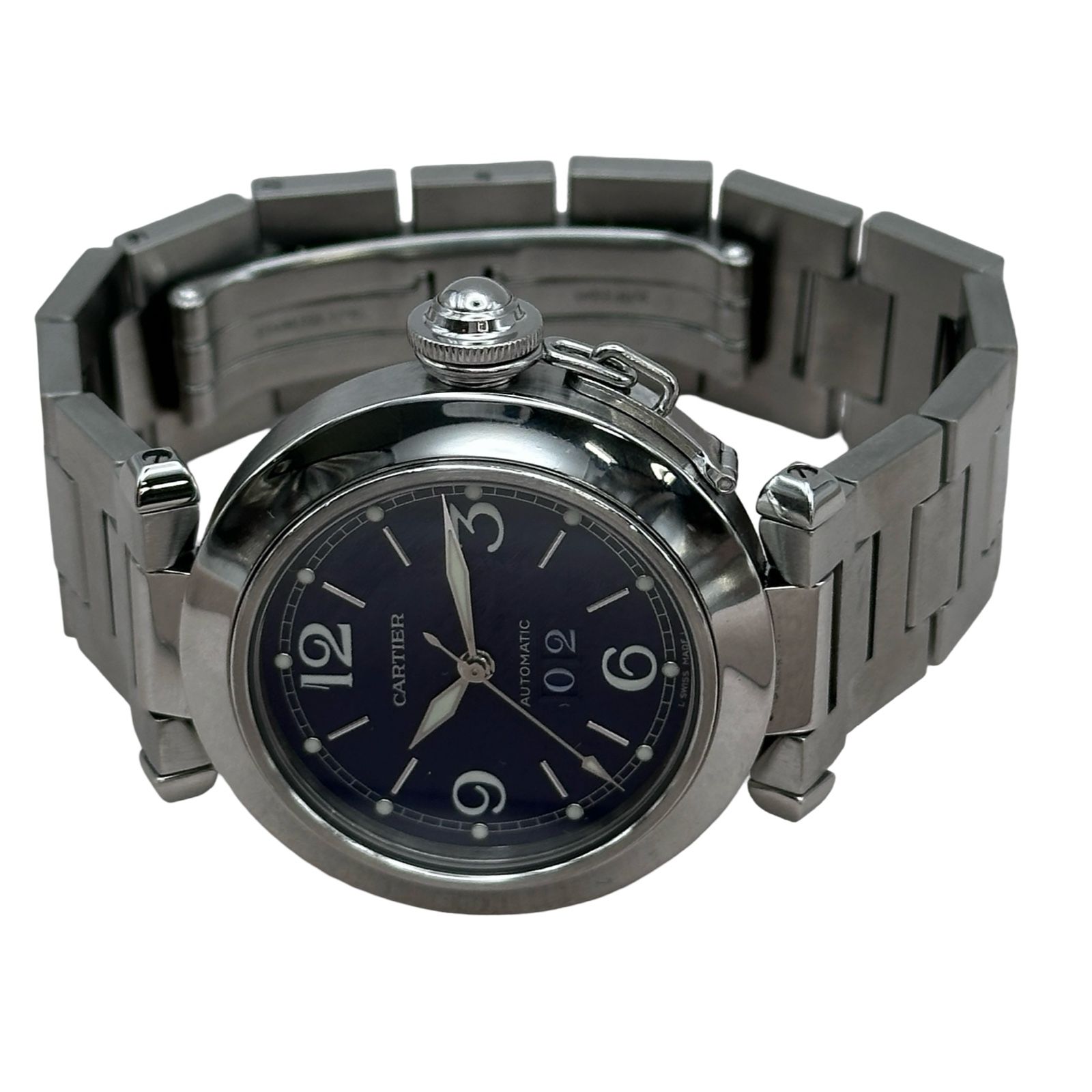 Cartier 自動巻き腕時計 パシャC　ビッグデイト カルティエ Cartier パシャC ビッグデイト W31047M7 ブルー ステンレス