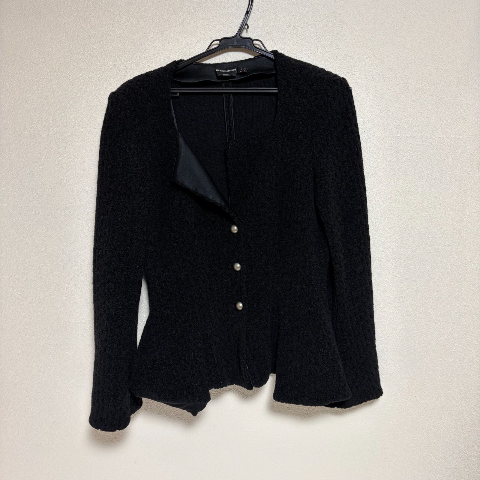 GIORGIO ARMANI ジョルジオ アルマーニ ノーカラージャケット サイズ44 レディース MF99