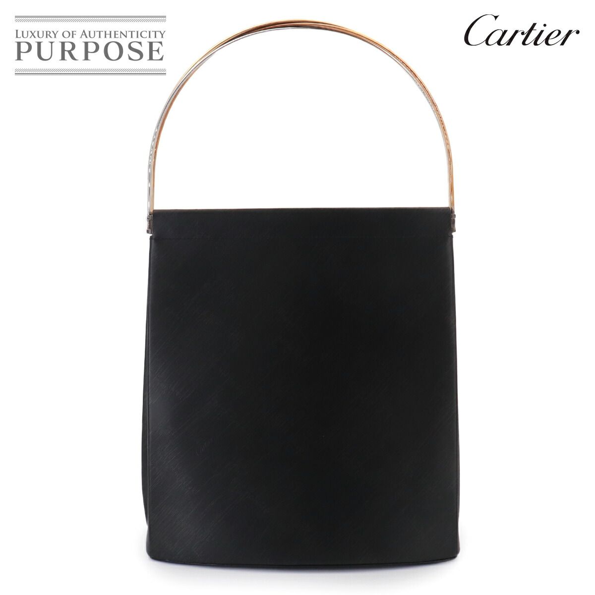 新品同様 カルティエ Cartier トリニティ ハンド バッグ レザー ブラック スリーカラー Trinity hand Bag 90326285