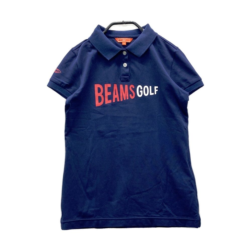 ビームスゴルフ　ポロシャツ サイズ：S BEAMS GOLF ビームスゴルフ 半袖ポロシャツ ロゴ ネイビー系