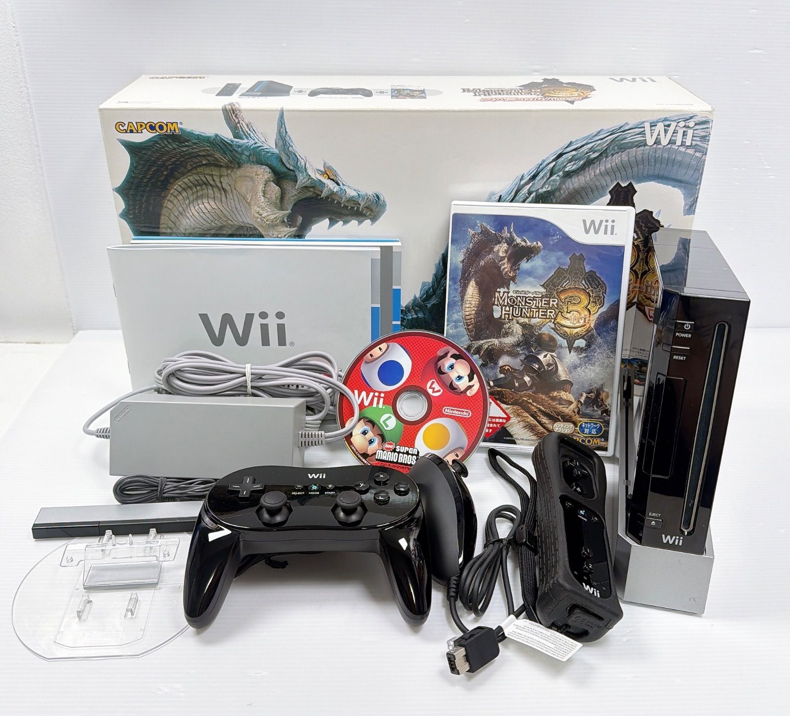美品 Wii モンスターハンター3 トライ スペシャルパック 遊べるセット 動作確認済み ソフト付き ニンテンドー Nintendo wii MONSTER HUNTER 3 tri 管理番号M1975