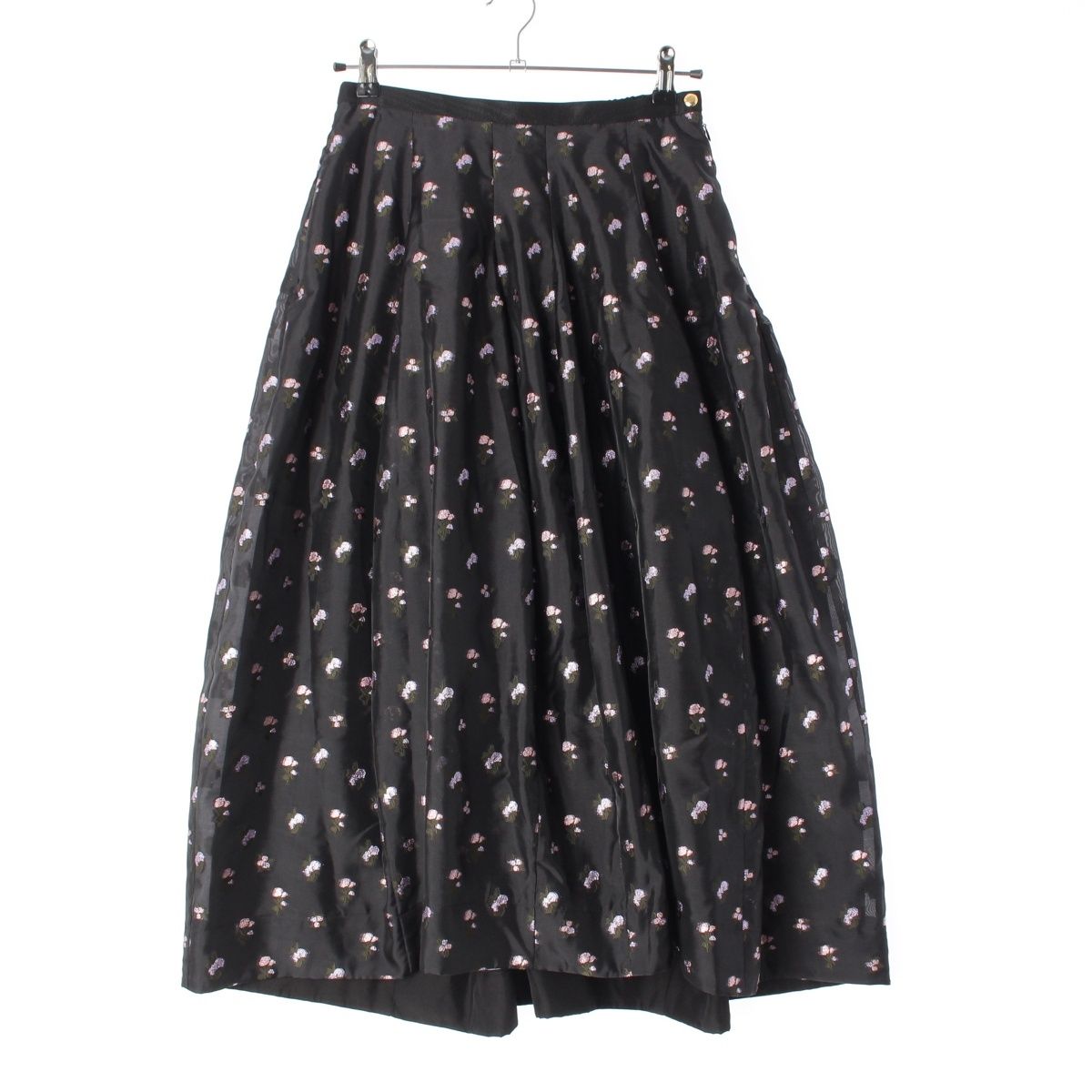 ドゥロワー 25SS RESORT1 ラメ カットジャガード 花柄 スカート ボトムス 6524-299-1881 ブラック 36【中古】