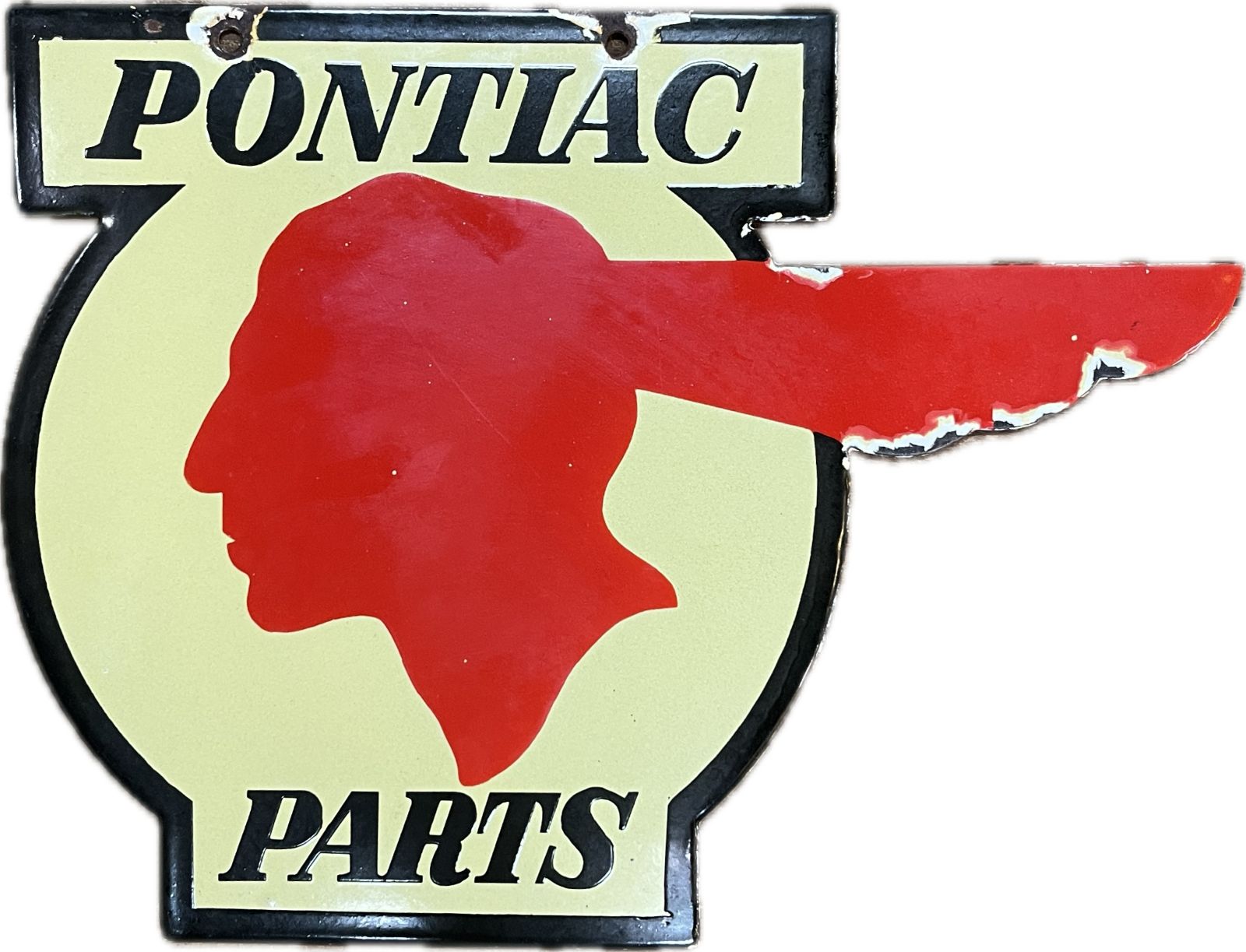1950s Pontiac Parts Porcelain Sign