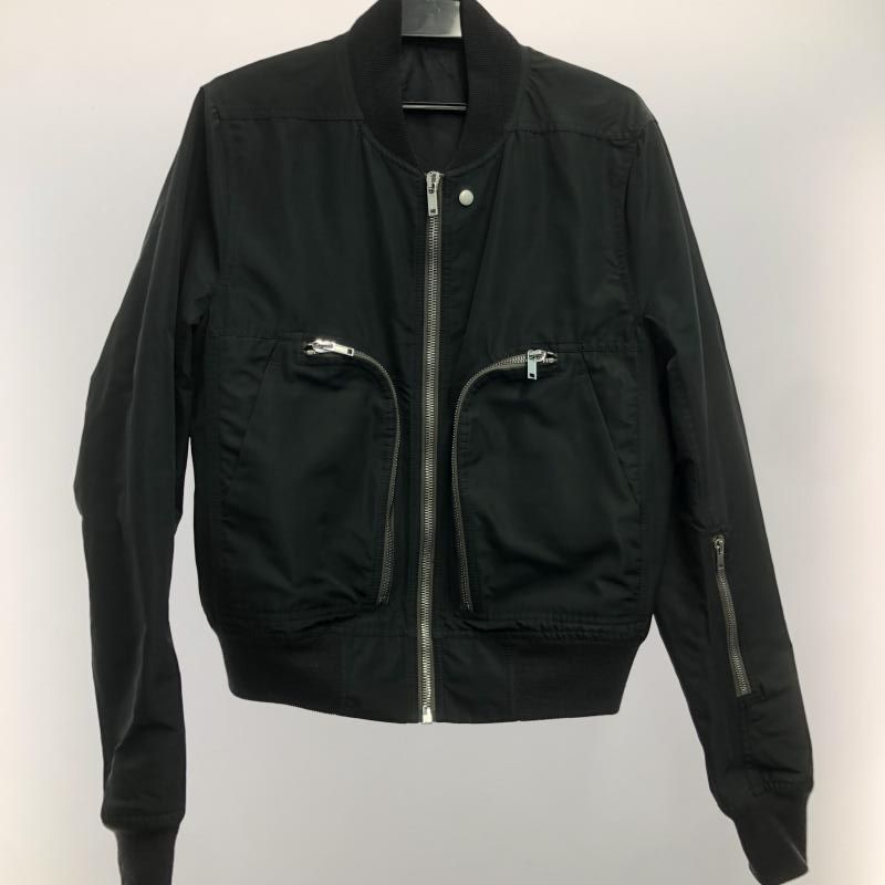 【中古】Rick Owens バウハウス フライトジャケット 38　ブラック[66]