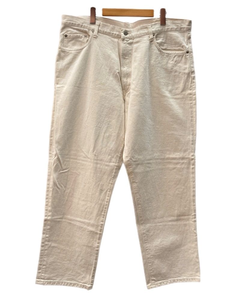 ダブルアールエル RRL White Denim Pants ホワイト デニム パンツ ジップフライ テーパード ジーンズ Ralph Lauren 白 ロゴ デニム ホワイト サイズ40/30 104MB-580