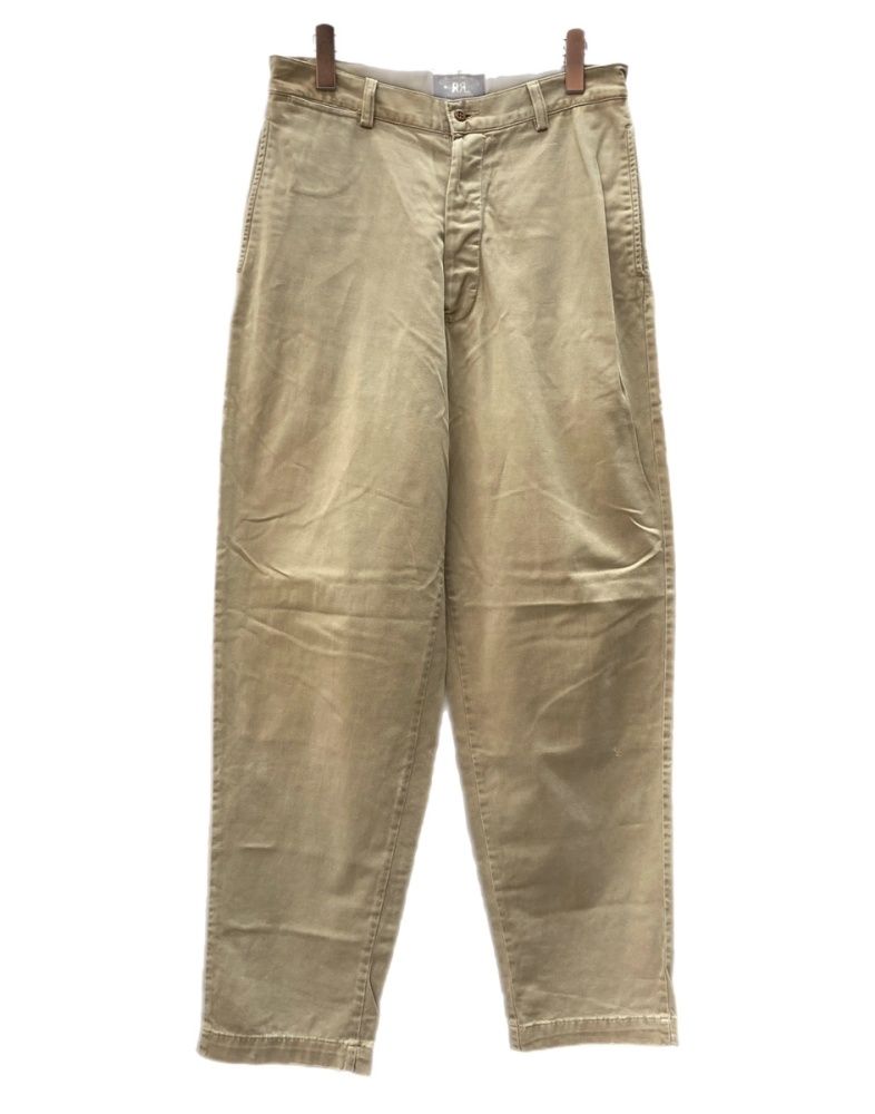 ダブルアールエル RRL 90s Chino Pants チノ パンツ ボタンフライ ワーク トラウザーズ 三ツ星タグ Ralph Lauren 茶 無地 チノパン ブラウン サイズ29/32 104MB-581