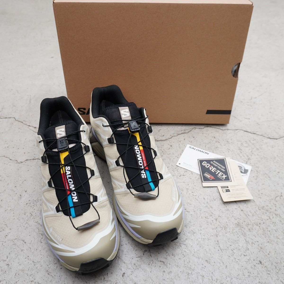 美品 2026年 SALOMON サロモン XT-6 GORE-TEX スポーツ スタイル シューズ スニーカー ゴアテックス 492023 ベージュ系 UK8.5 JP27 3541Q♪