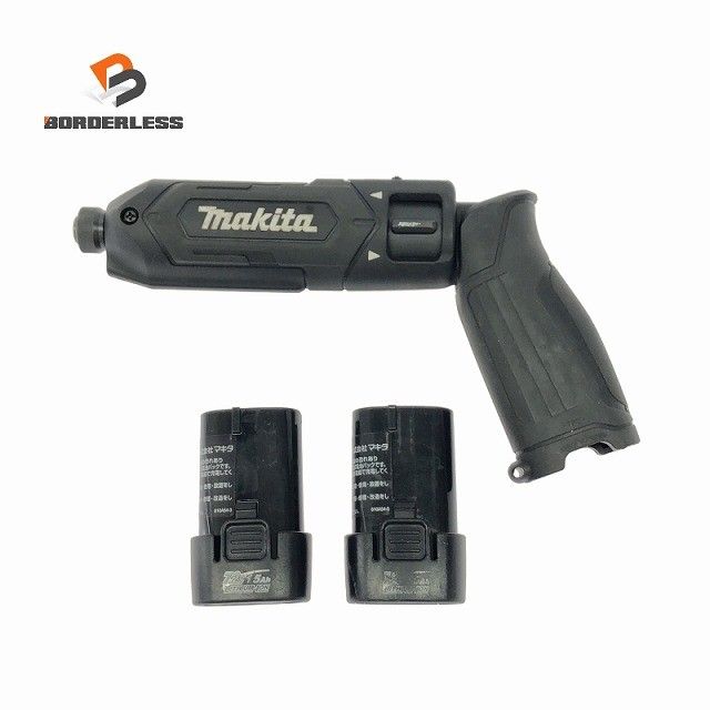 ☆中古品☆makita マキタ 7.2V 充電式ペンインパクトドライバー TD022D 黒 本体 バッテリー2個(7.2V 1.5Ah) コードレス129561