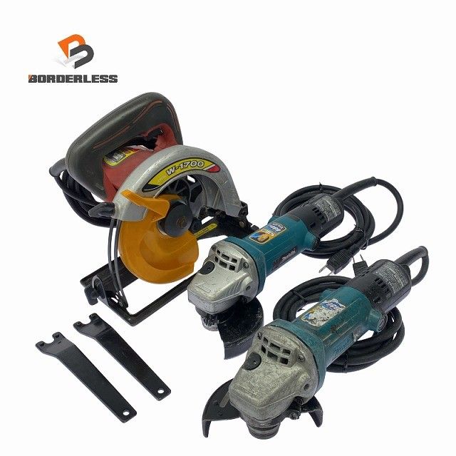 ☆中古品 3点セット☆makita マキタ 100mm ディスクグラインダ 9533BLA×2個 リョービ 丸ノコ W-1700129566