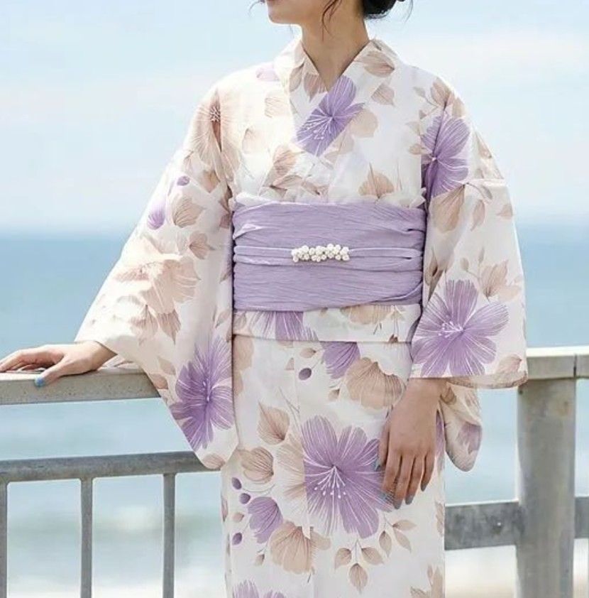 葵ラベンダー 【F】簡単！1人で着れる 綿 浴衣 レディース セパレート 浴衣 3点セット 二部式 浴衣+帯 セパレート浴衣 花火大会 夏祭り 盆踊り フリーサイズ ワンピース浴衣 は下のこのショップの商品をすべて見るよりご覧ください