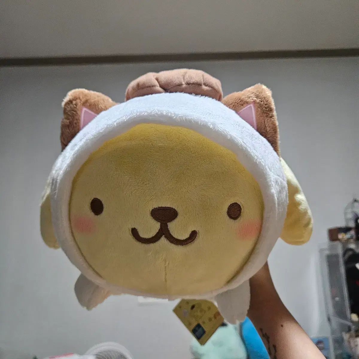 サンリオ ポムポムプリン 猫 フード 仲良し 猫 ぬいぐるみ-激安直営 