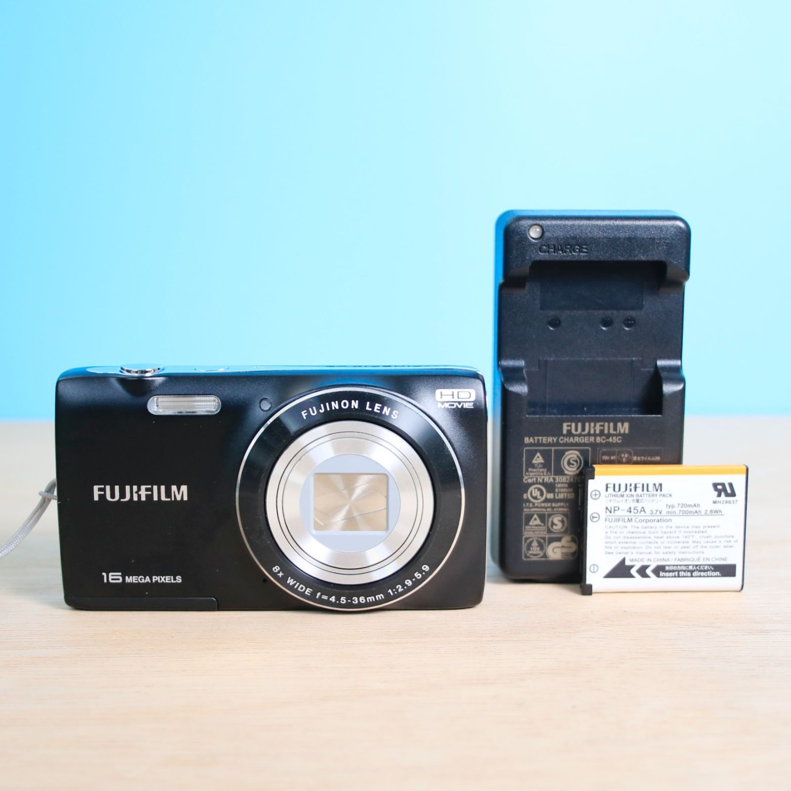 完動品❁極美品 FUJIFILM FinePix JZ250 ブラック 充電器付き フジ 