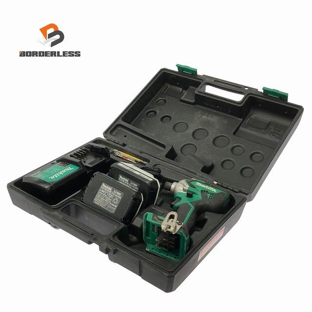 ☆中古品☆makita マキタ 18V 充電式インパクトドライバー MTD002DSX バッテリー2個(1.5Ah) 充電器 ケース ビット3本付129568 9,555円