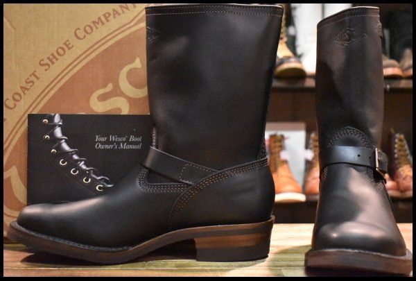 【11.5E 箱付 未使用 17年】WESCO ウエスコ ストックボス ブラック 黒 9インチハイト ビブラム700シングル ブーツ BOSS HOPESMORE【GE528】
