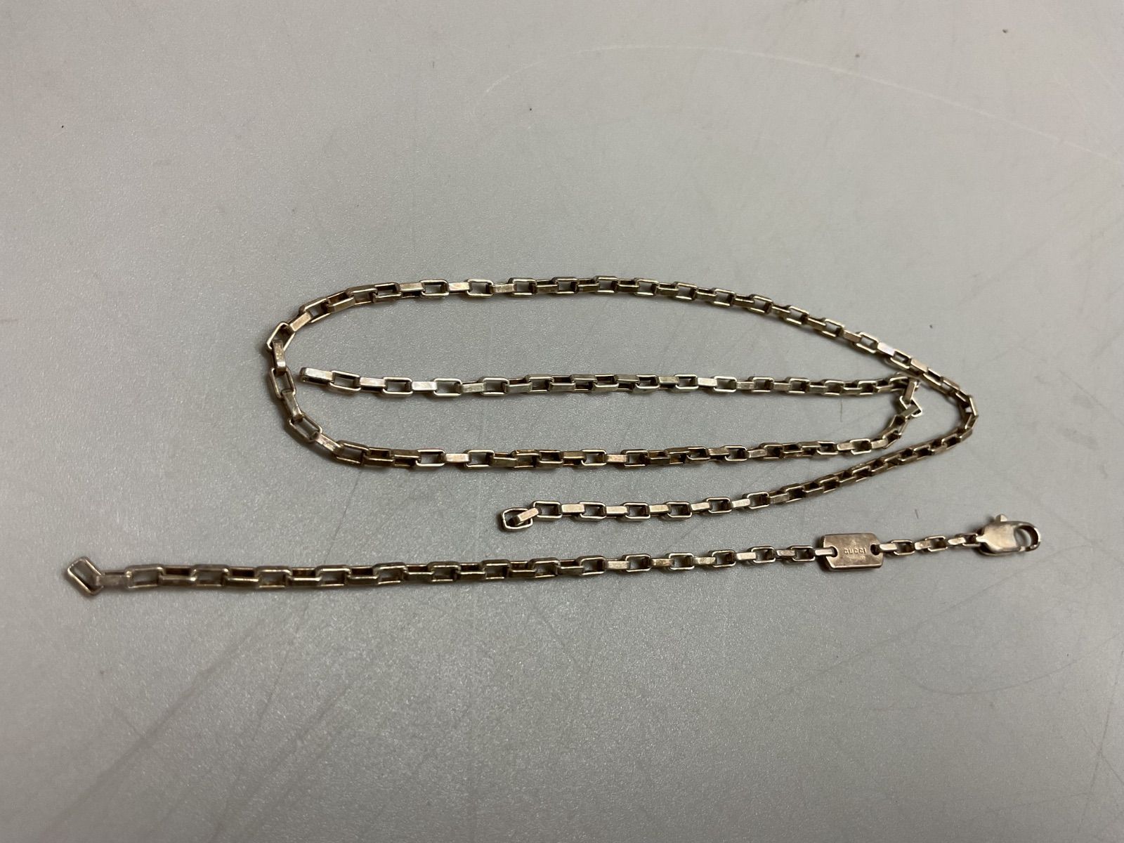 SN1559 GUCCI グッチ ベネチアンチェーン ネックレス 925刻印 シルバー 重量7.2g チェーン切れ