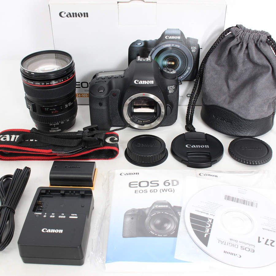 【美品】Canon EOS 6D EF24-105L IS USM レンズキット デジタル一眼レフカメラ キヤノン EOS6D24105ISLK 本体
