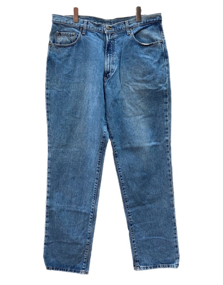 ダブルアールエル RRL 90s Denim Pants デニム パンツ ジップフライ ストレート ジーンズ Ralph Lauren インディゴ 青 ロゴ デニム ブルー サイズ38×34 104MB-583