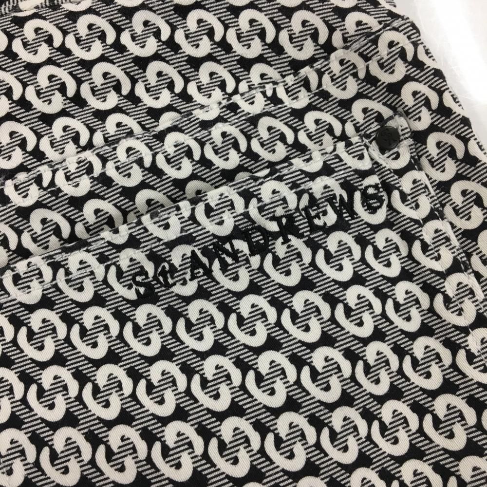 【超美品】セントアンドリュース パンツ 黒×白 総柄 ストレッチ メンズ M ゴルフウェア St ANDREWS