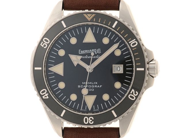 EBERHARD エベラール ウォッチ スカフォグラフ300 時計 41034.VSCP 腕時計 ステンレス/レザー シルバー メンズ【中古】460