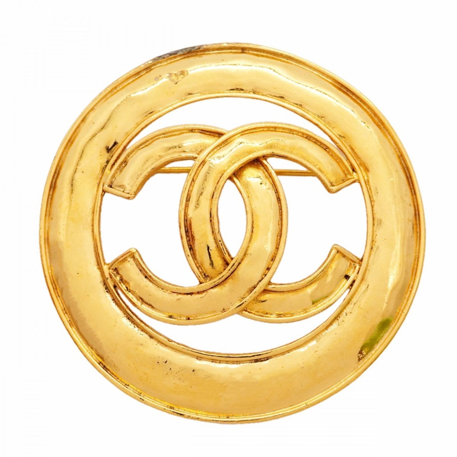 シャネル(Chanel) シャネル ブローチ ココマーク サークル GPメッキ ゴールドレディース