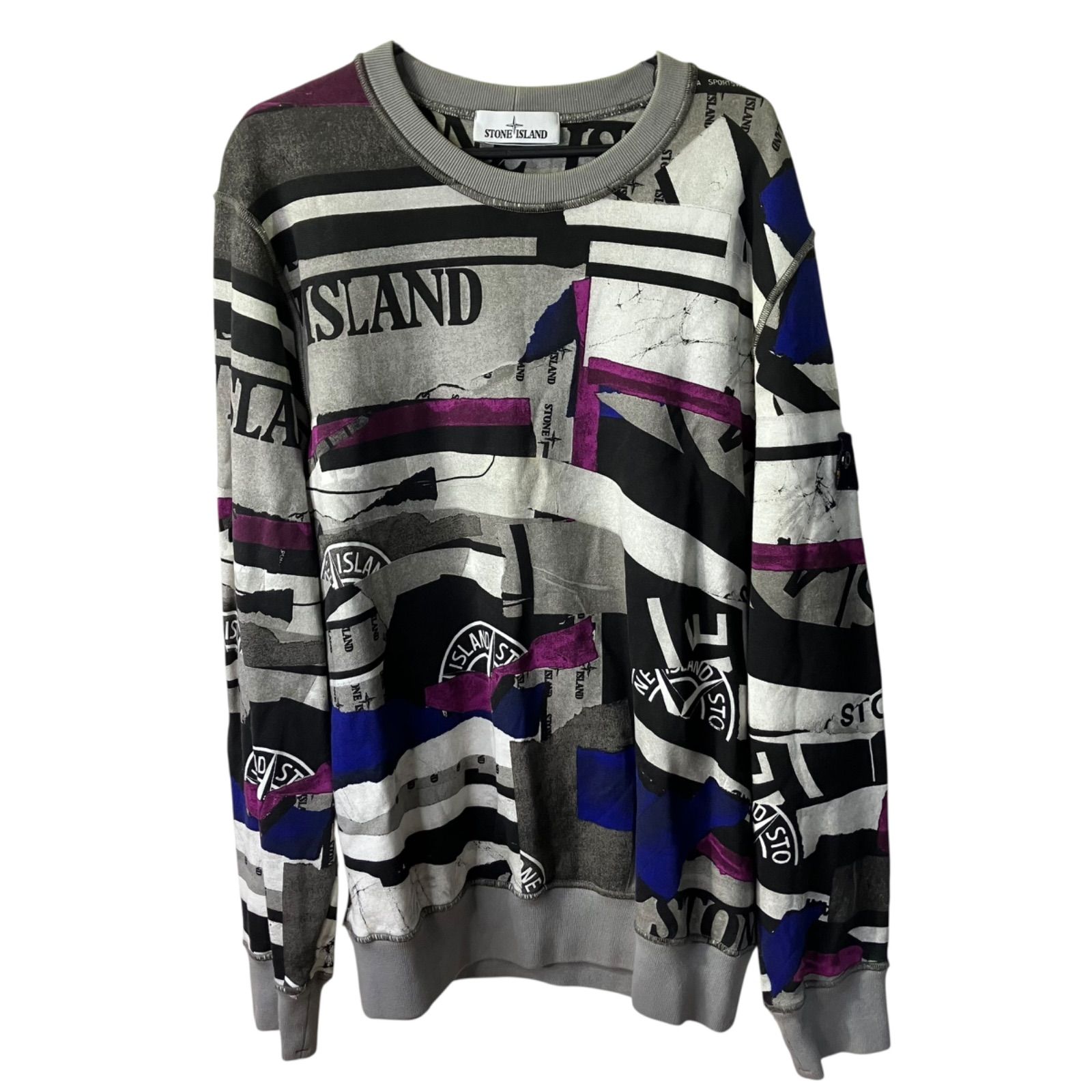 yu/5.23/23】Stone Island 裏起毛 スウェットシャツ ミックスメディア 