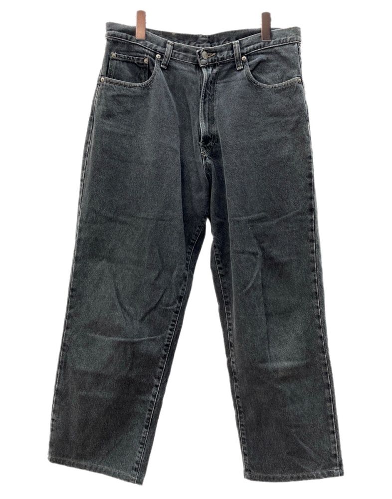 ダブルアールエル RRL 90s Black Denim Pants ブラック デニム パンツ ジップフライ ストレート ジーンズ Ralph Lauren 黒 ロゴ デニム ブラック サイズ33×34 104MB-584