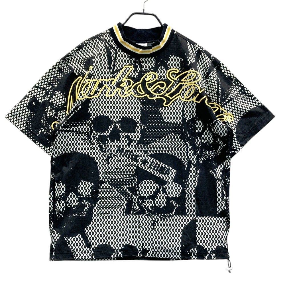 サイズ：48 MARK&LONA マークアンドロナ 2024年モデル 半袖ブルゾン ジャケット 総柄 ブラック系 [240101671497] ゴルフウェア メンズ ストスト サイズ：48 MARK&LONA マークアンドロナ 2024年モデル 半袖ブルゾン