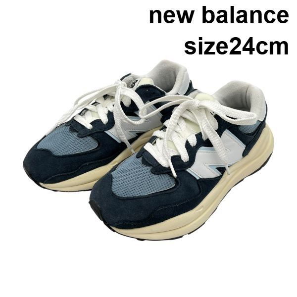 ニューバランス new balance スニーカー シューズ 靴 M5740CD 厚底 ネイビー 白 24cm レディース 6V592