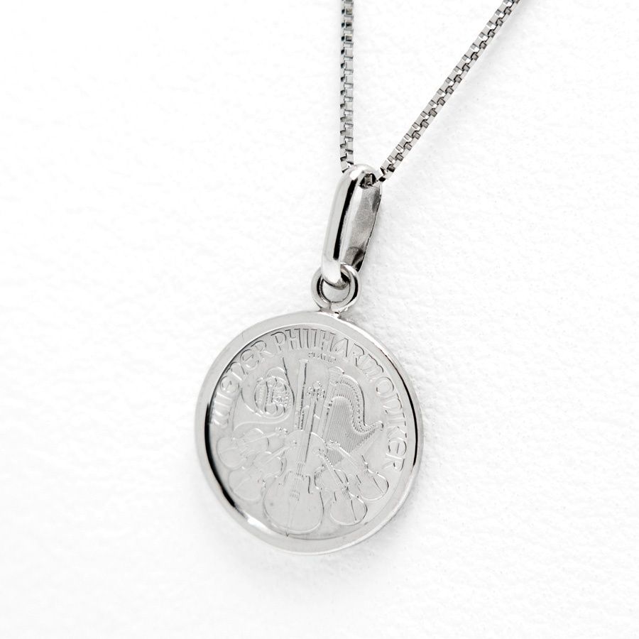 Pt850 / Pt999.5　ネックレス　ウィーン ハーモニー 1/25oz　2024 プラチナ貨　～47.5 cm スライドアジャスター付 【中古】