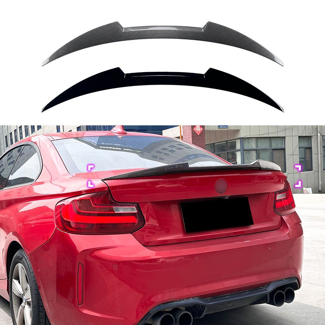 ビーエムダブリュー BMW 2シリーズ 2 Series F22 F87 2015-2019対応 リアスポイラー トランクスポイラー ブレード形状 ABS製 ピアノブラック カーボン調 後ろ姿を引き締めるスポーティデザイン 外装パーツ ドレスアップ用