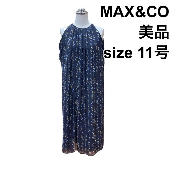 □ 美品 マックスアンドコー MAX&CO シフォンワンピース ギャザード 