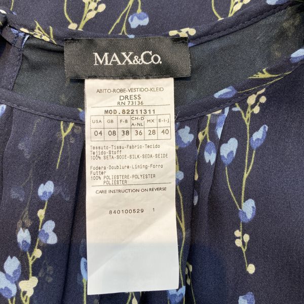 □ 美品 マックスアンドコー MAX&CO シフォンワンピース ギャザード 