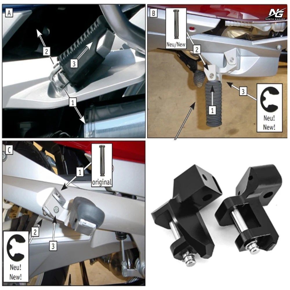 BMW R1250RT R1200RT LC 2014 - 2021 2022 オートバイ ドライバー フットレスト移設キット ライダー フットペグ ローダウンキット