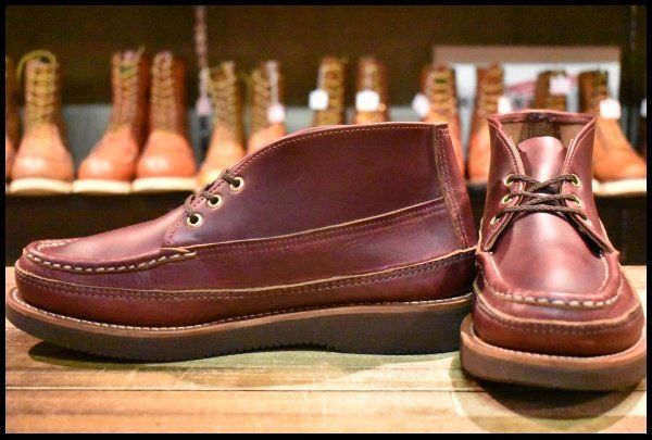 ラッセルモカシン スポーティングクレーチャッカ クロムエクセル バーガンディ 9.5E 美品】RUSSELL MOCCASIN ラッセルモカシン スポーティングクレー