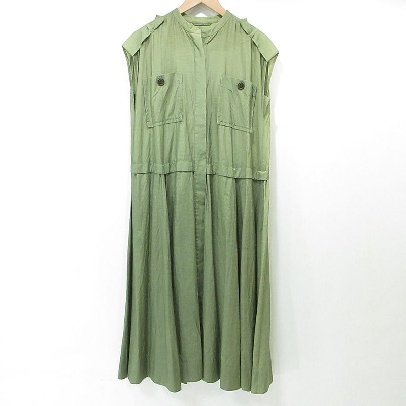 【三重本店】 中古 martinique | マルティニーク コットン混ノースリーブワンピース A0343FA カーキ サイズ：記載なし 【112】