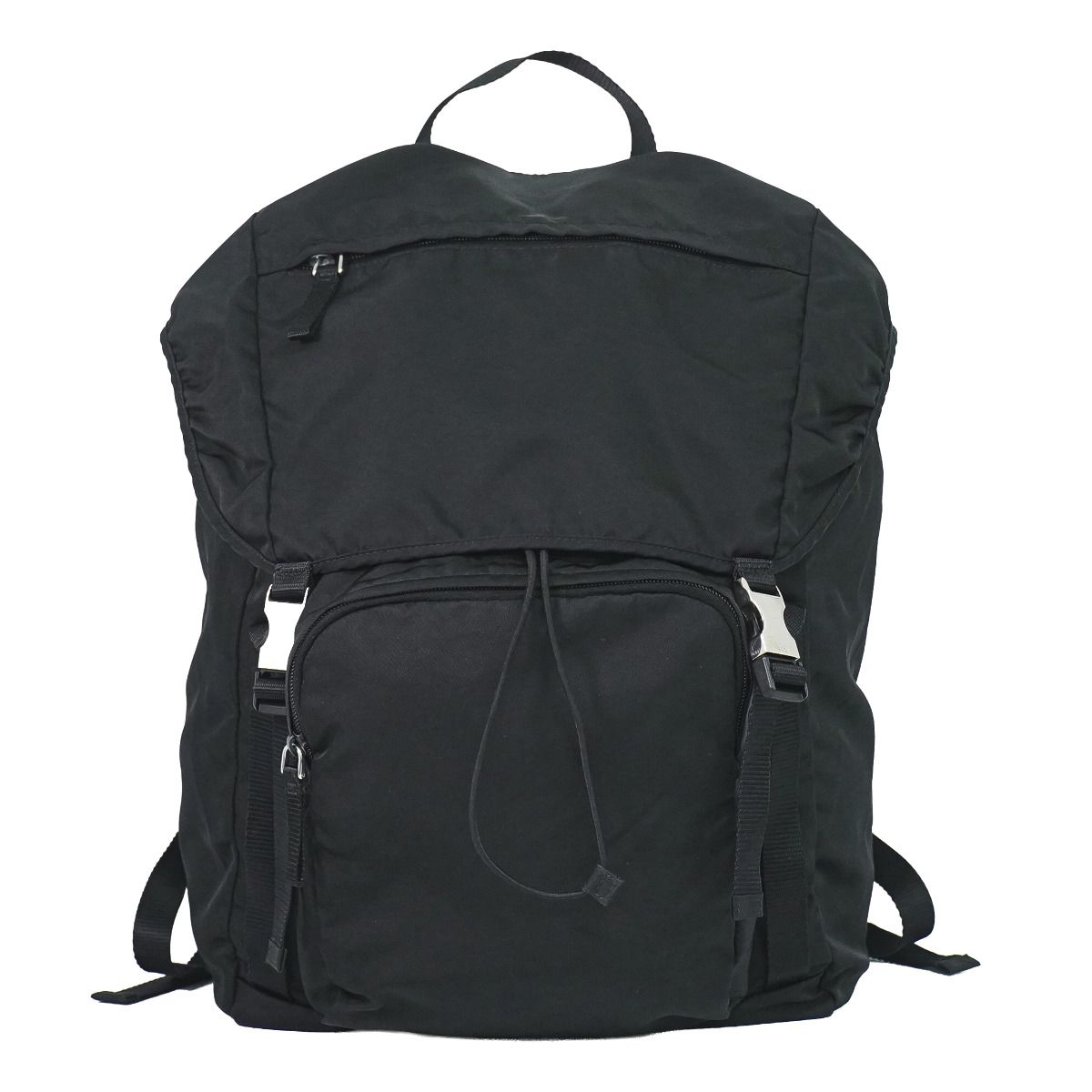 本物 プラダ PRADA テスート モンターニュ リュックサック バックパック ナイロン ブラック ネイビー AZ0060 バッグ 中古・