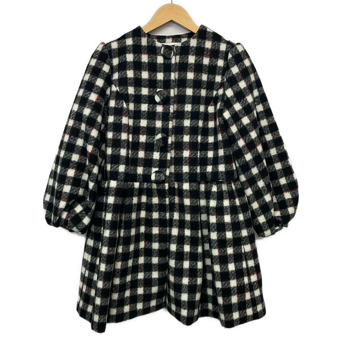 Chesty(チェスティ) コート サイズ0 XS レディース美品 - 黒×白×ボルドー 長袖/チェック柄/冬
