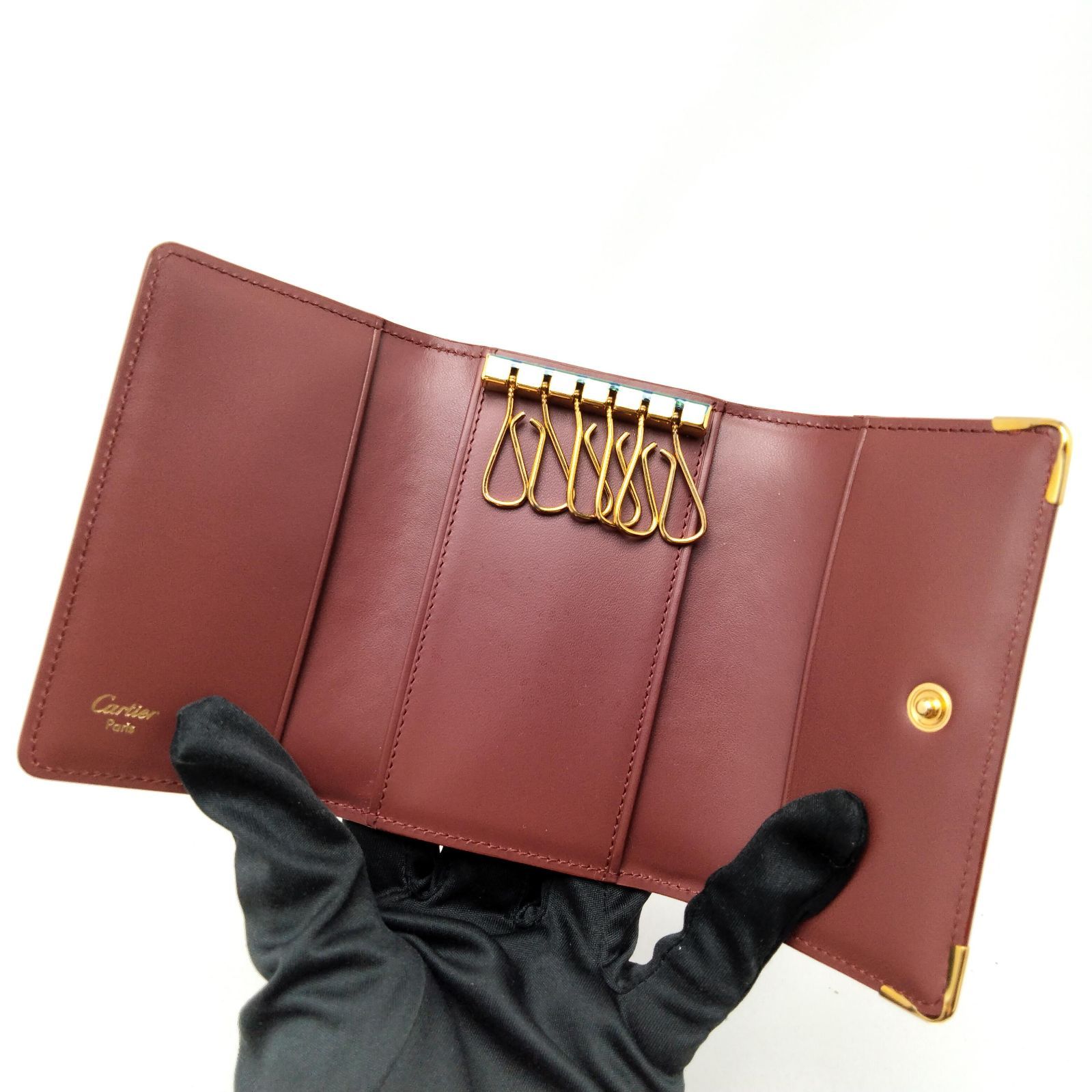 ✨️Cartier✨️カルティエ マストライン レザー キーケース ボルドー